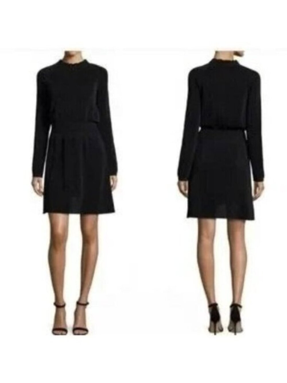 Tory Burch Isabelle Knit Metallic Wool Black Dress